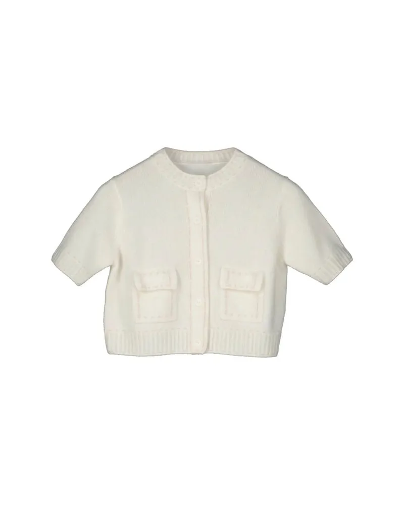 hemisphere Damen Strickjacke aus Kaschmir-Mix Weiss