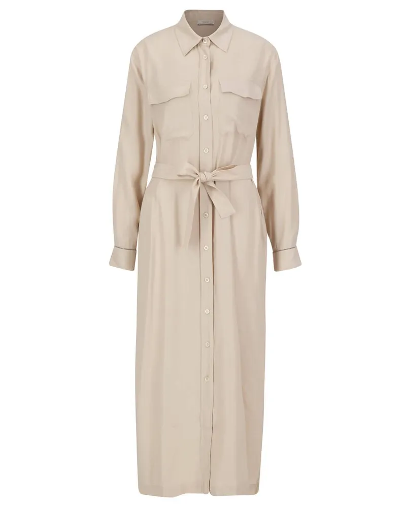 Peserico Damen Blusenkleid mit Wolle Sand