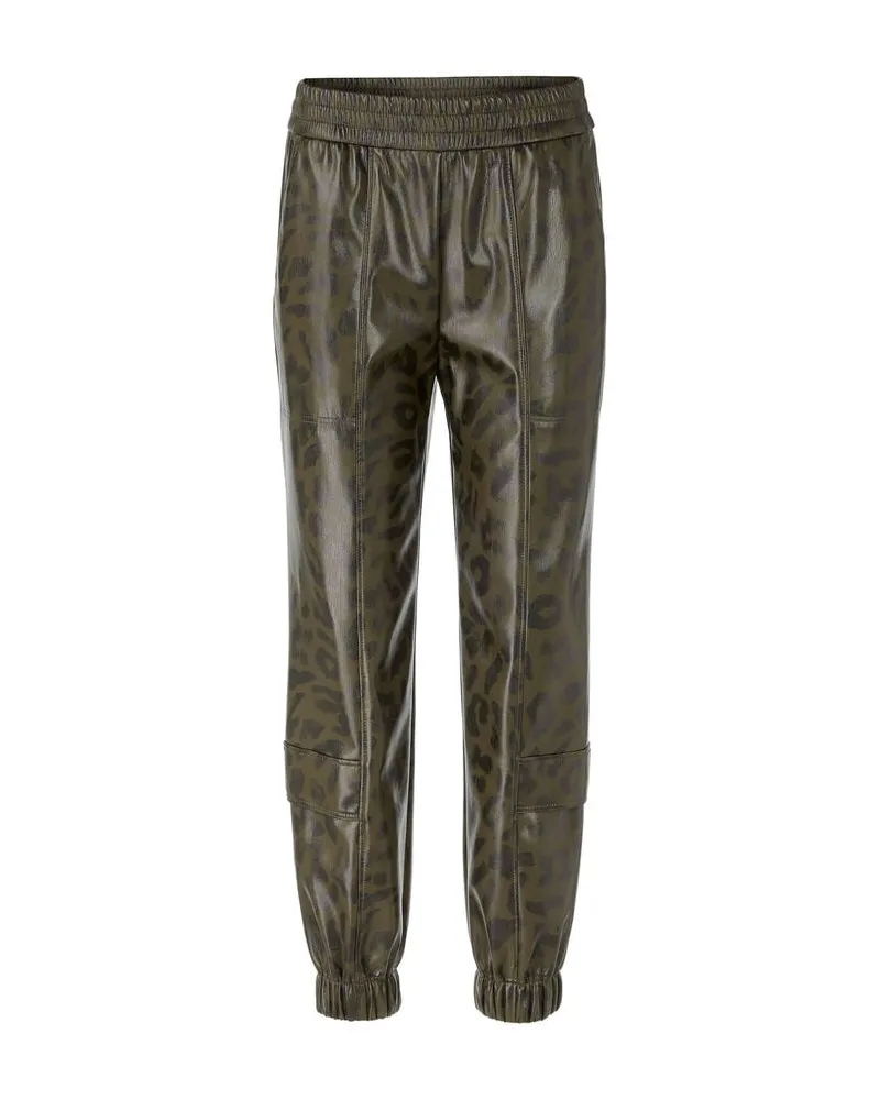 Marc Cain Damen Kunstlederhose ROYE Relaxed Fit Oliv