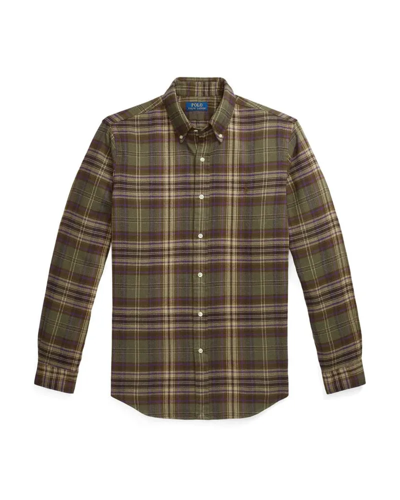 Ralph Lauren Herren Flanellhemd Regular Fit Oliv