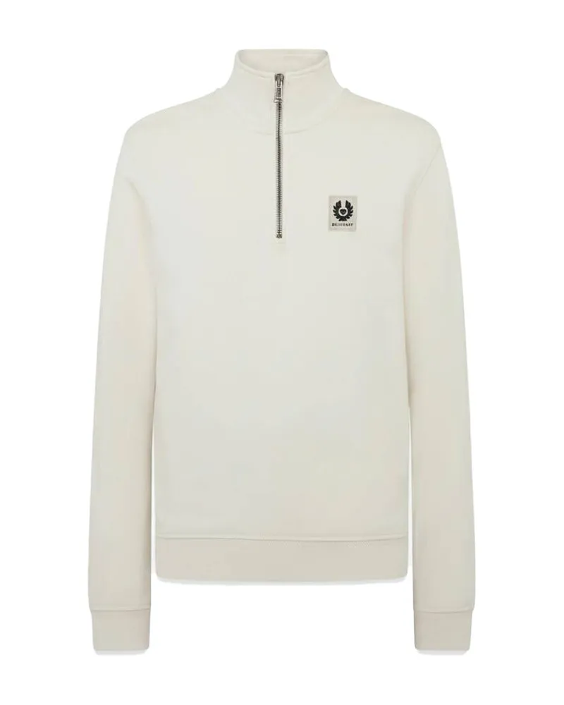 Belstaff Herren Sweatshirt mit Troyer-Kragen Offwhite