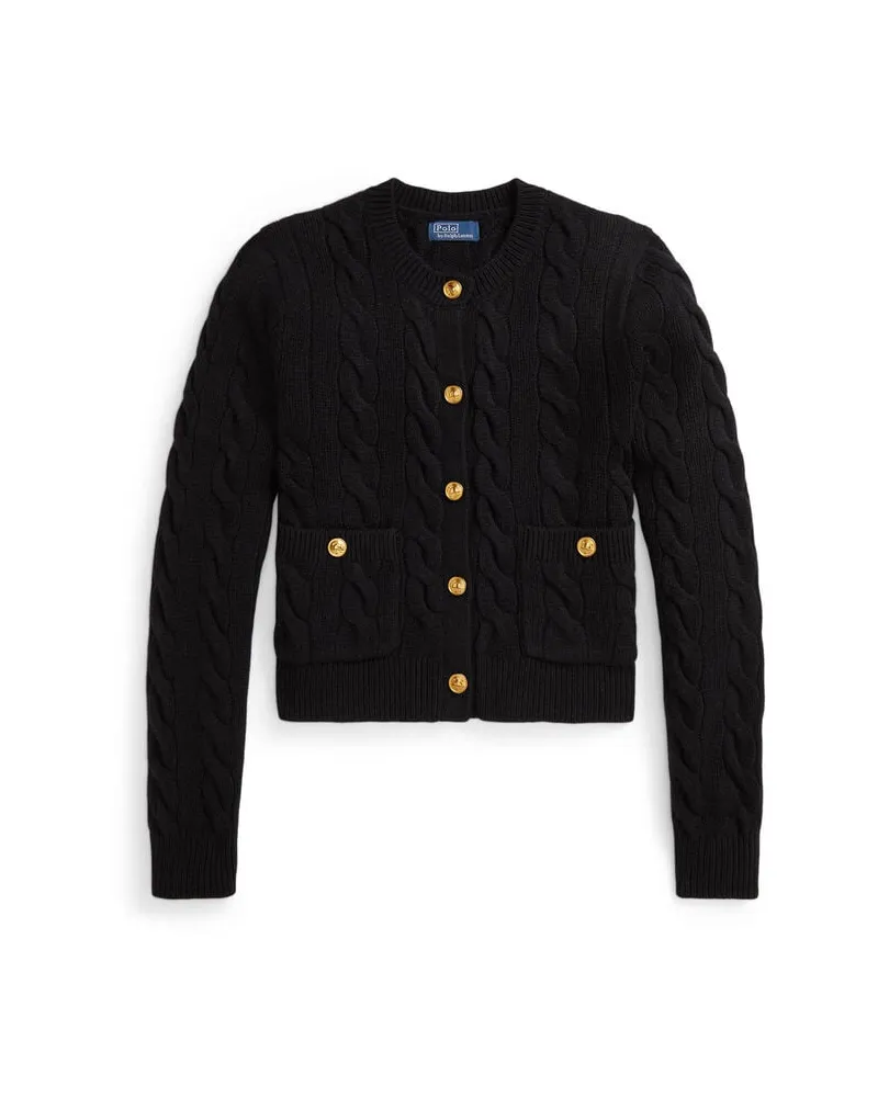 Ralph Lauren Damen Strickjacke aus Wolle und Kaschmir Schwarz