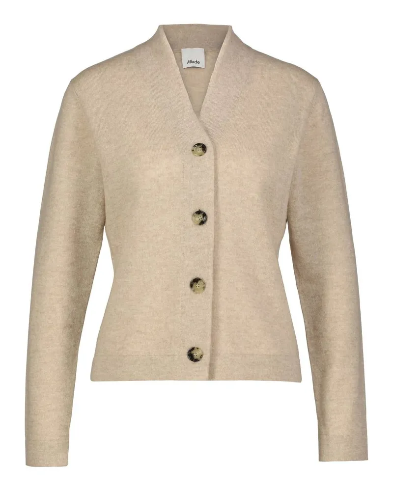 ALLUDE Damen Strickjacke aus Wolle und Kaschmir Sand