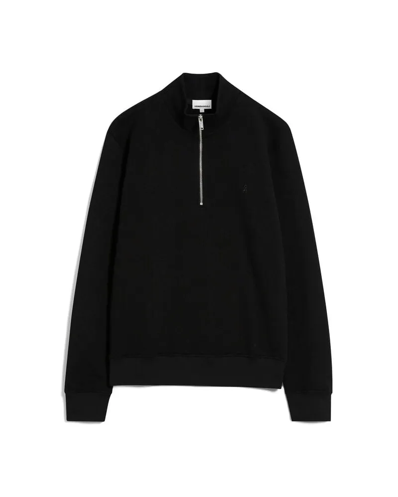 Armedangels Herren Sweatshirt WAARLO COMFORT mit Troyerkragen Regular Fit Schwarz