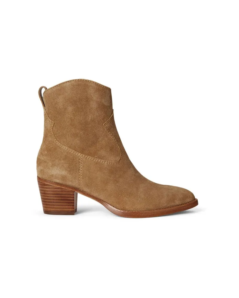 Ralph Lauren Damen Stiefel aus Wildleder Cognac