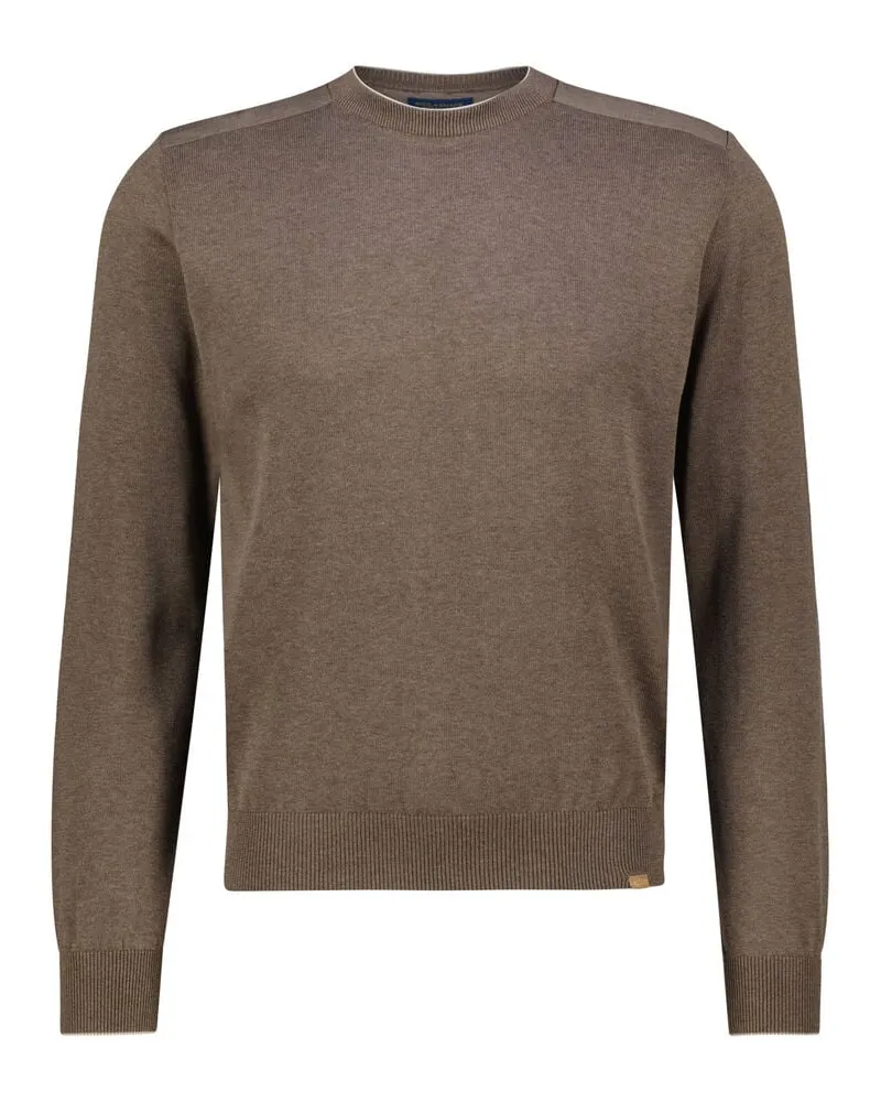 Paul & Shark Herren Strickpullover mit Seide Braun