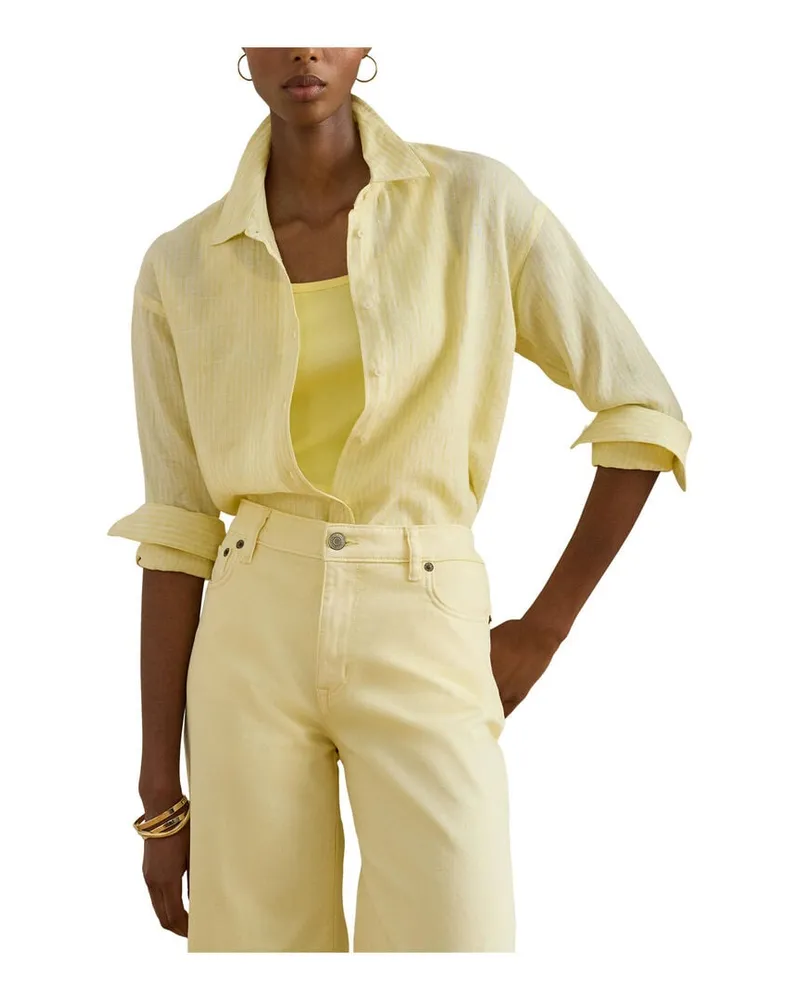 Ralph Lauren Damen Hemdbluse Gelb