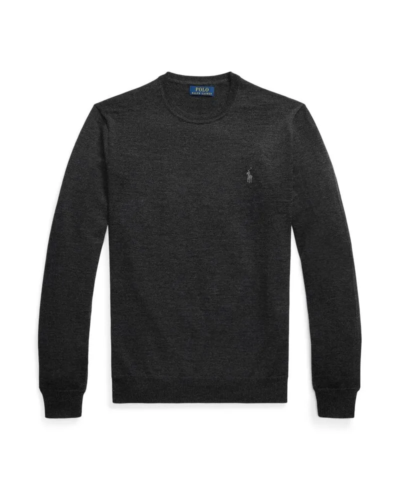 Ralph Lauren Herren Strickpullover aus Wolle Slim Fit Schwarz
