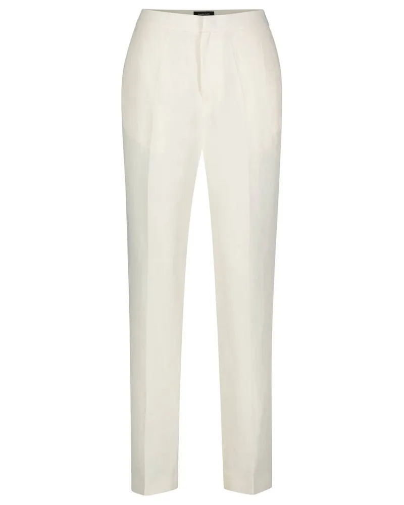 Fabiana Filippi Damen Hose aus Viskose und Leinen PANTALONE Regular Fit Weiss