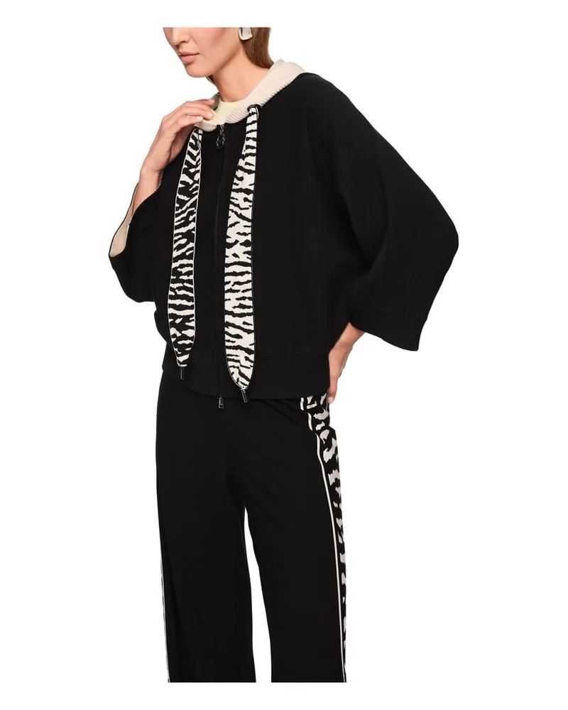 Marc Cain Damen Strickjacke mit Kapuze Schwarz