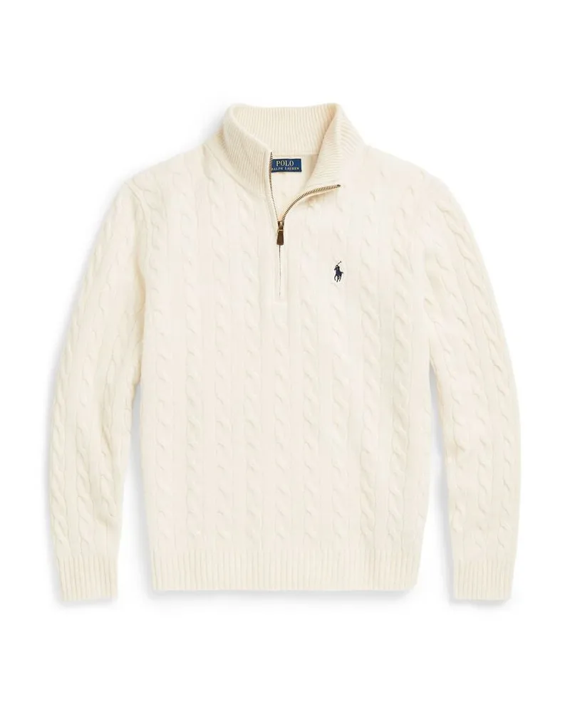 Ralph Lauren Herren Strickpullover aus Wolle mit Kaschmir Offwhite