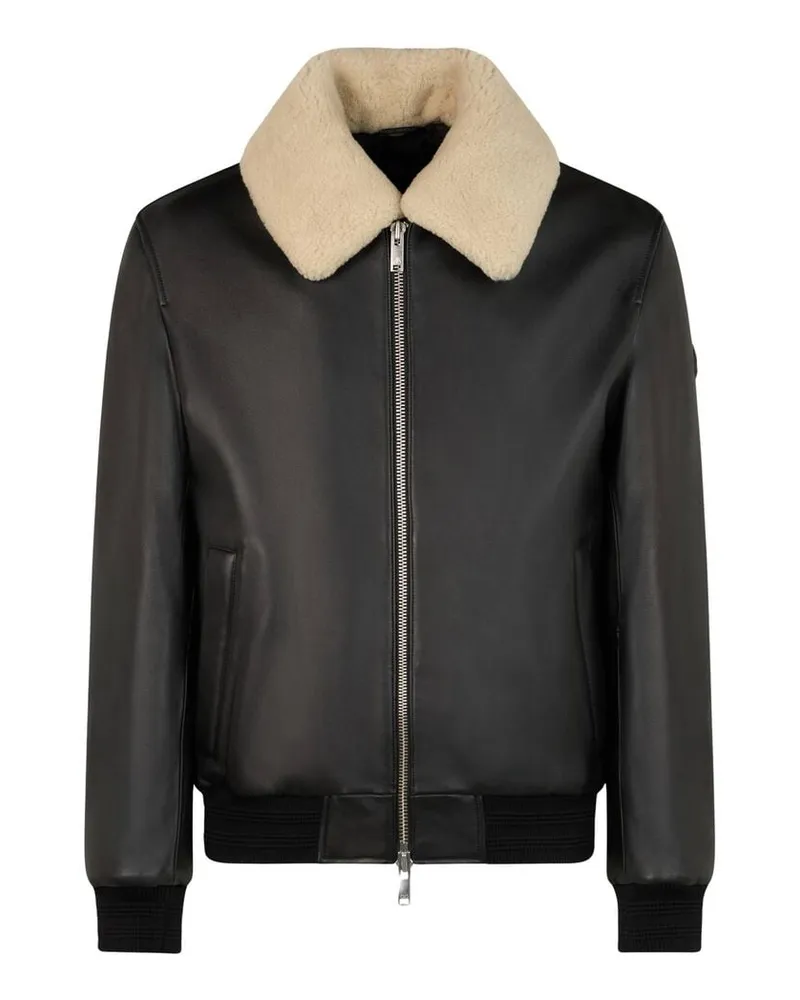 Moose Knuckles Herren Lederjacke TOBA BOMBER Schwarz