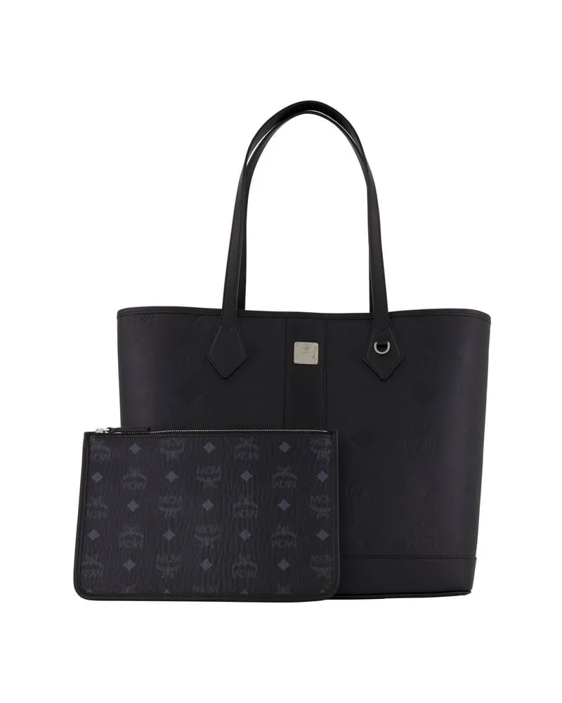 MCM Damen Shopper LIZ Medium Schwarz