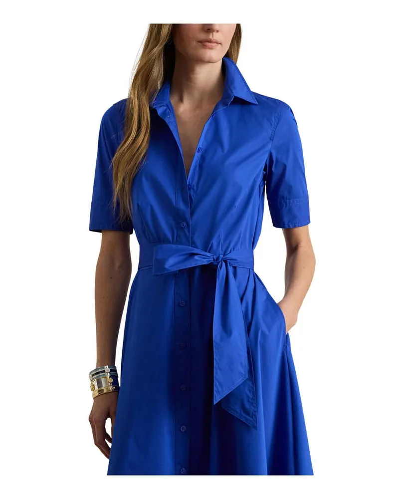 Ralph Lauren Damen Blusenkleid Royalblau