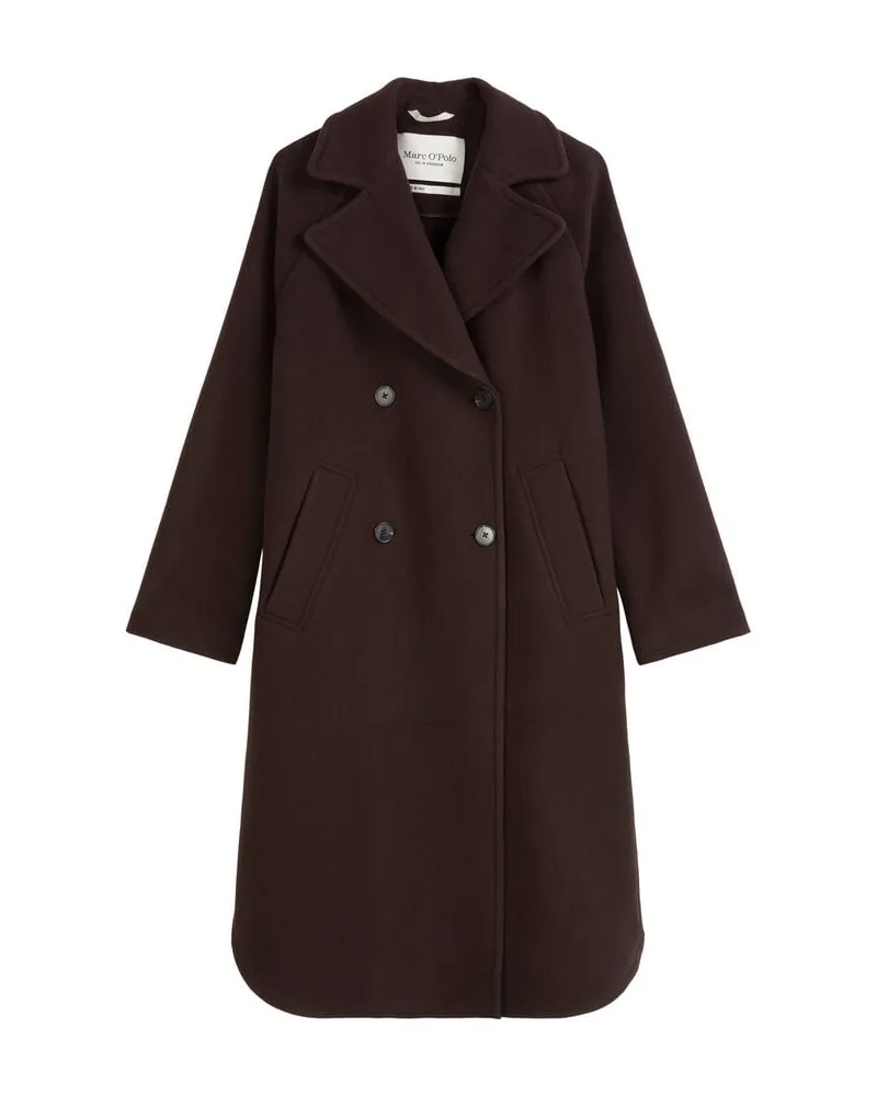 Marc O'Polo Damen Mantel mit Recycling-Wolle Coffee