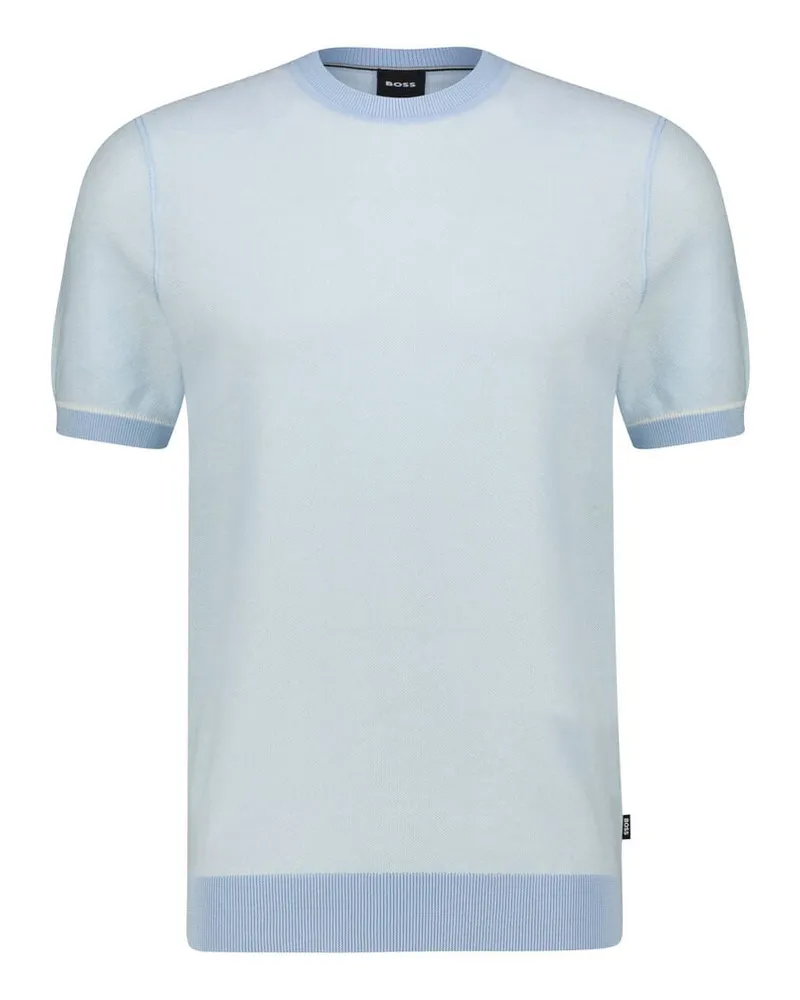 HUGO BOSS Herren T-Shirt aus Feinstrick H-JIANFRANCO Blau
