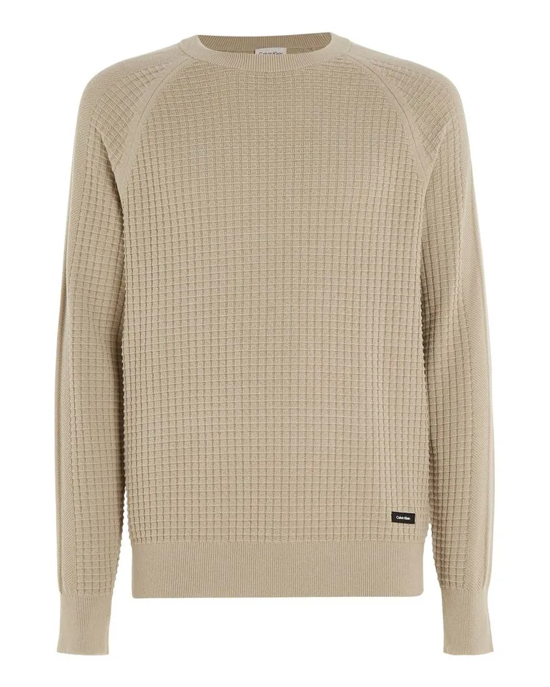 Calvin Klein Herren Strickpullover MIX CN SWEATER Grau