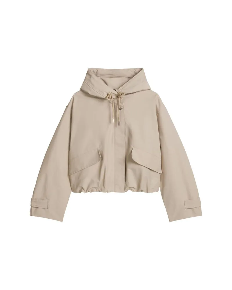 Marc O'Polo Damen Canvasjacke mit Kapuze Beige