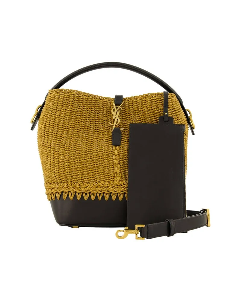 Saint Laurent Damen Henkeltasche mit Leder Camel