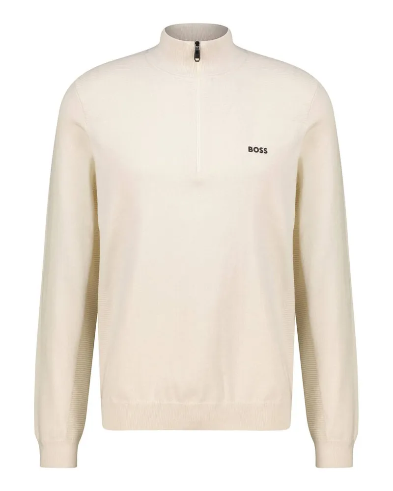 HUGO BOSS Herren Pullover KN_MOMENTUM-X aus Baumwolle Weiss