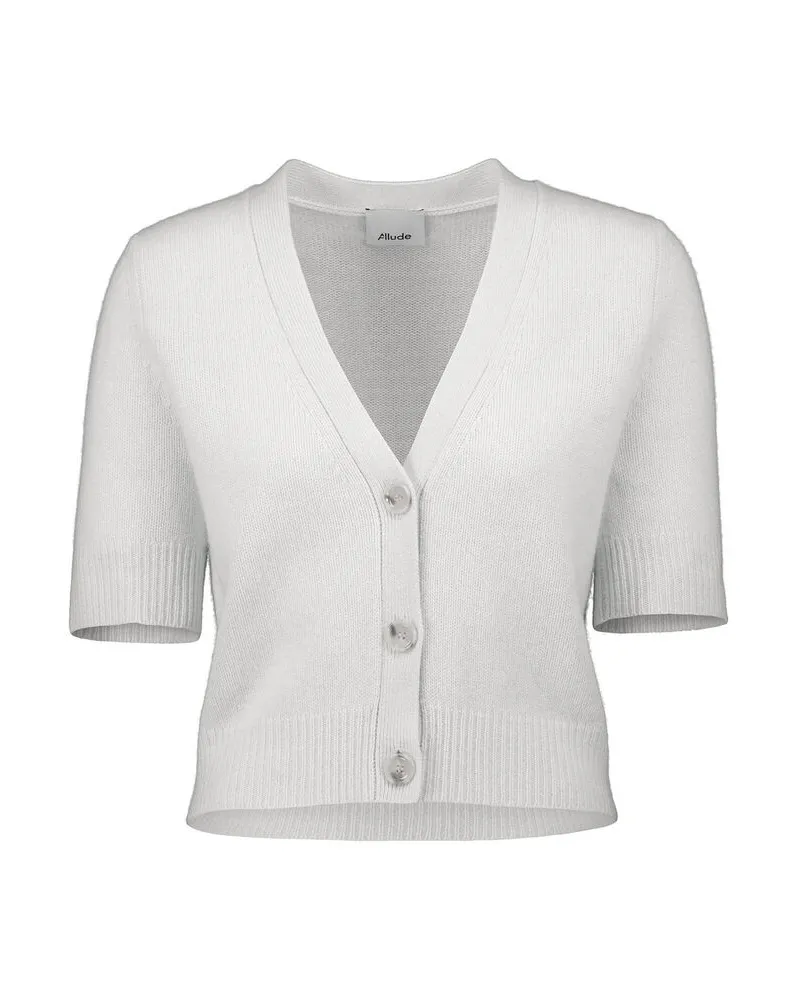ALLUDE Damen Strickjacke mit Kaschmir Weiss