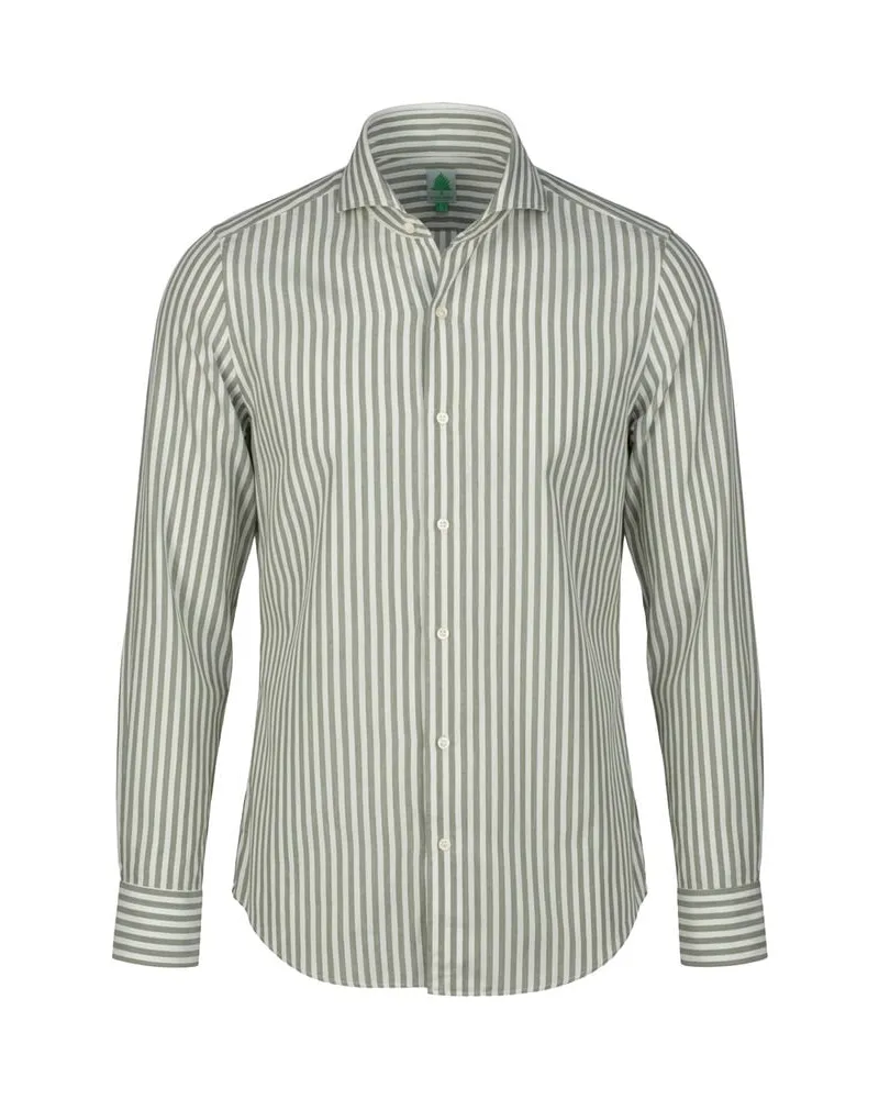 Finamore 1925 Herren Hemd Slim Fit Oliv