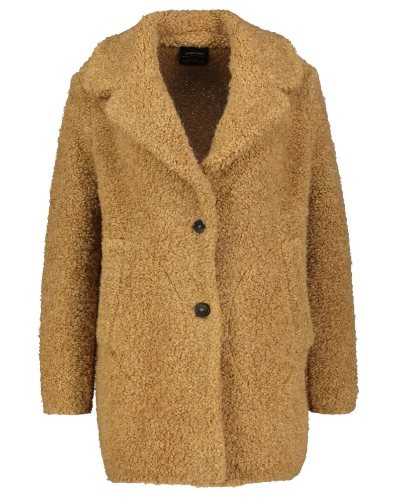 Marc Cain Damen Kurzmantel mit Alpaka BOUCLE Sand