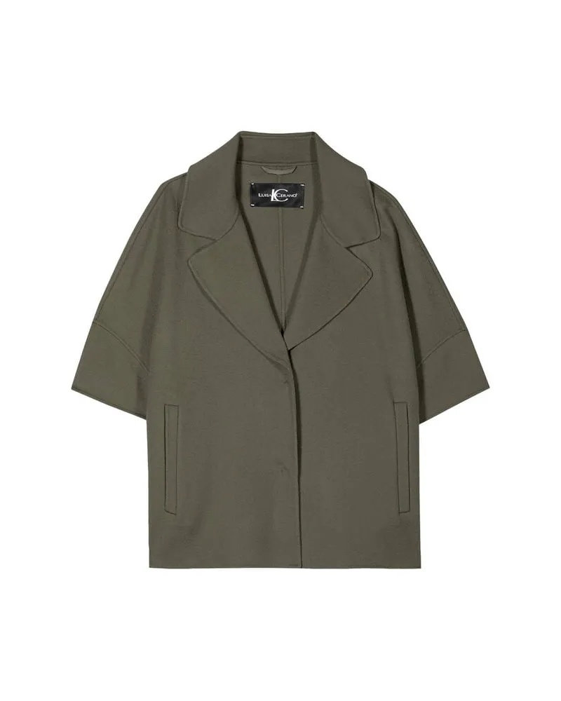 Luisa Cerano Damen Doubleface-Jacke mit Wolle und Kaschmir Khaki