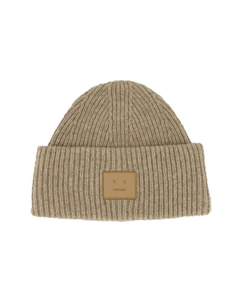 Acne Studios Herren Strickmütze aus Wollle und Yak PANA FACE YAK BEANIE Sand