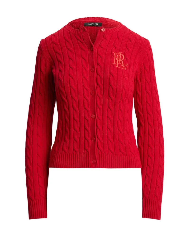 Ralph Lauren Damen Strickjacke aus Baumwolle Rot