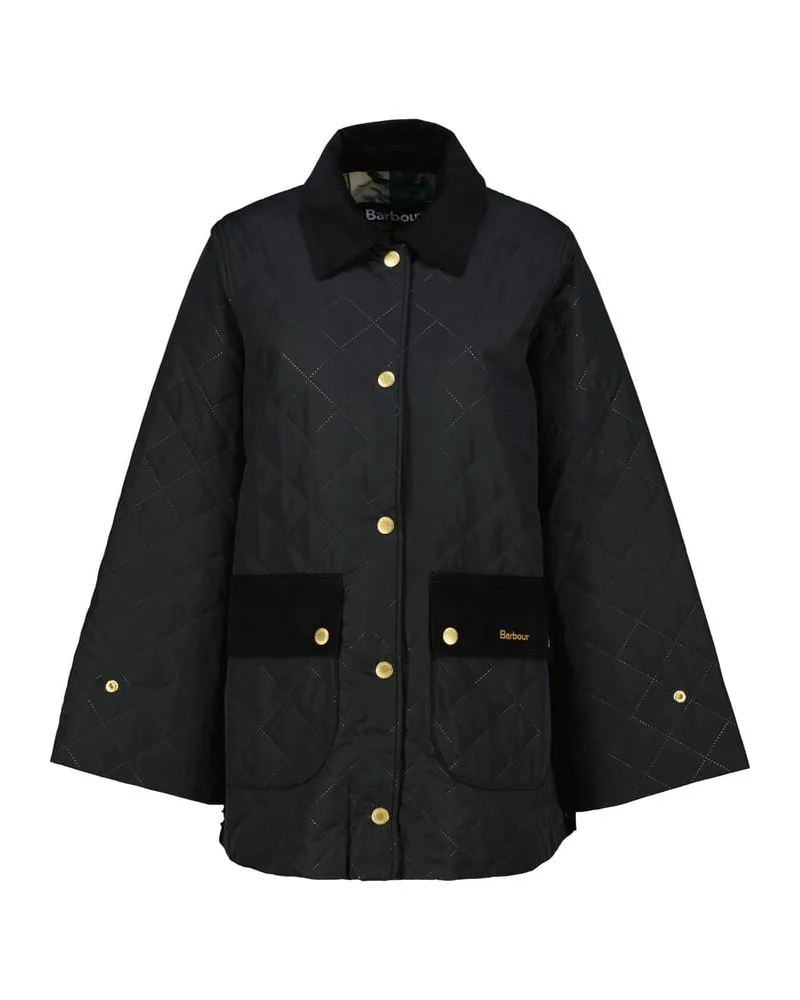 Barbour Damen Steppjacke mit Cordkragen CORINNE Relaxed Fit Schwarz