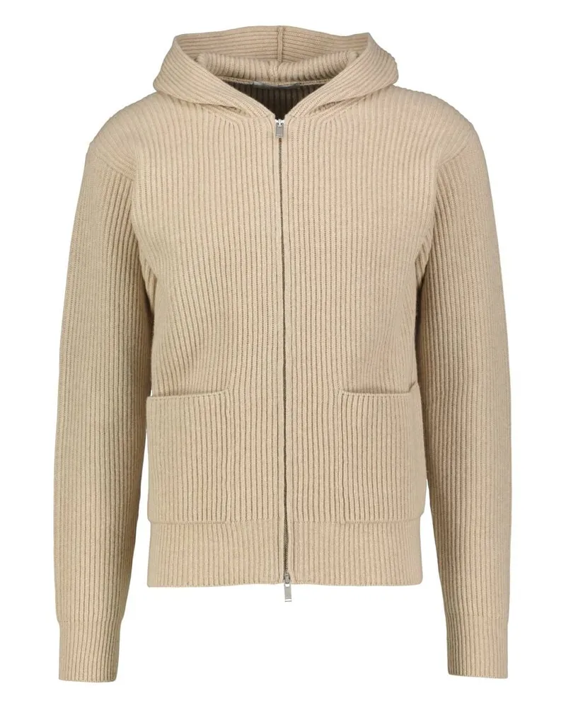 LARDINI Herren Strickjacke aus Wolle und Kaschmir MAN KNIT Offwhite
