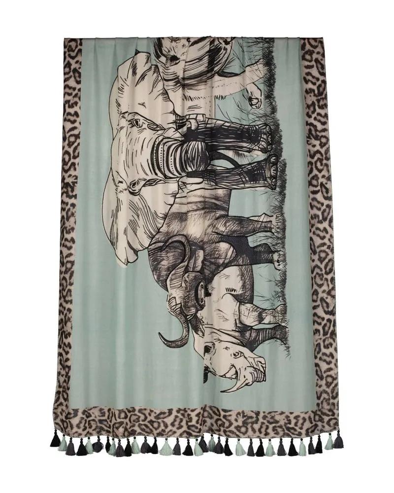 Maison Common Damen Schal mit Quasten Mint