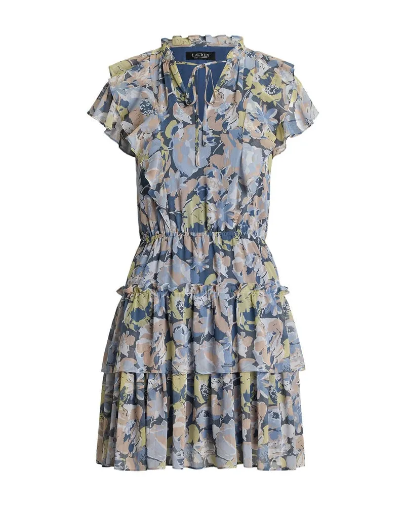 Ralph Lauren Damen Kleid aus Georgette-Gewebe Bleu