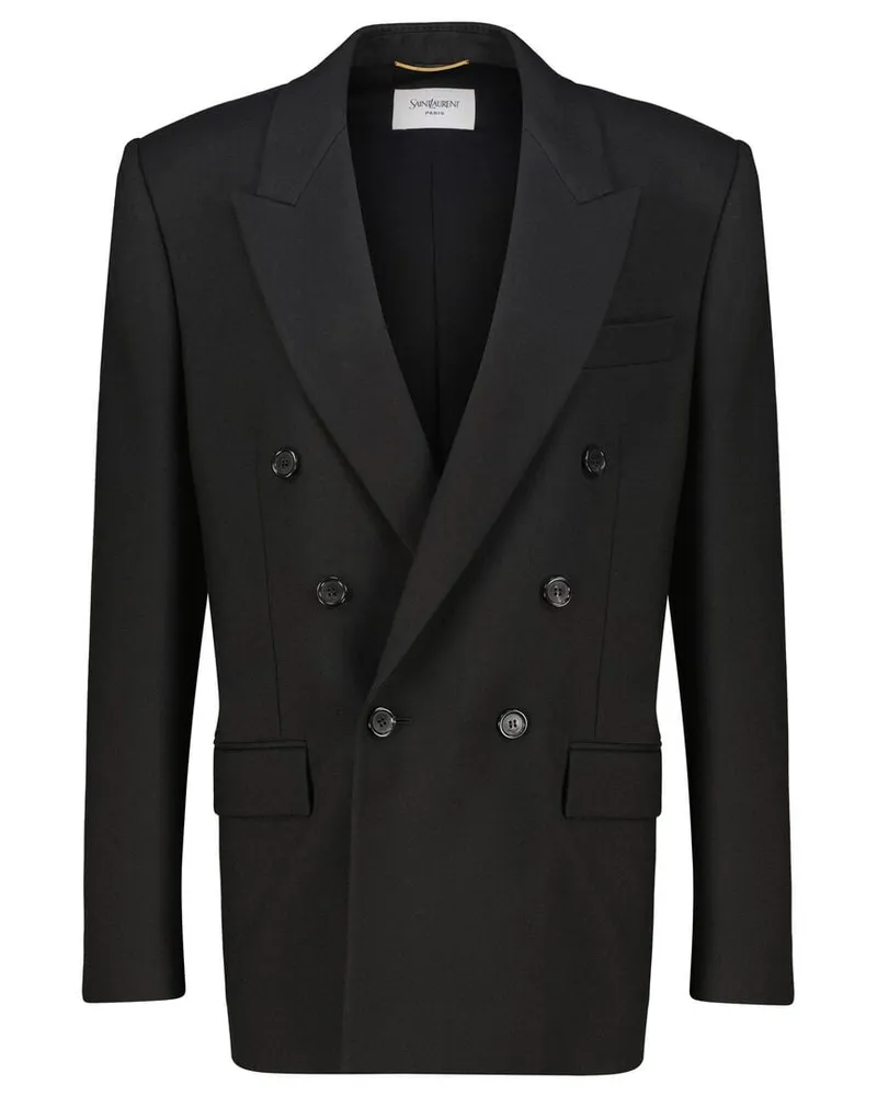 Saint Laurent Damen Blazer aus Wolle Schwarz
