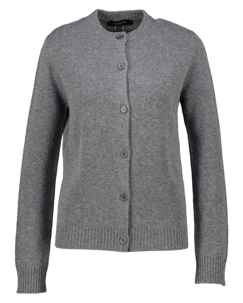 Fabiana Filippi Damen Strickjacke aus Wollemix Anthrazit
