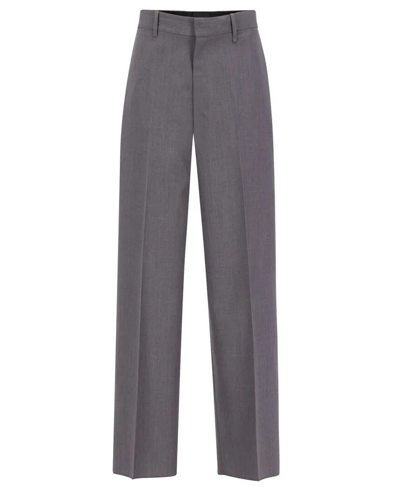 Givenchy Herren Hose aus Schurwolle Wide Fit Grau