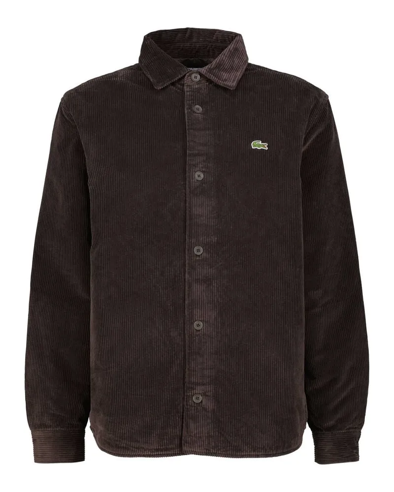 Lacoste Herren Hemdjacke aus Cord Braun