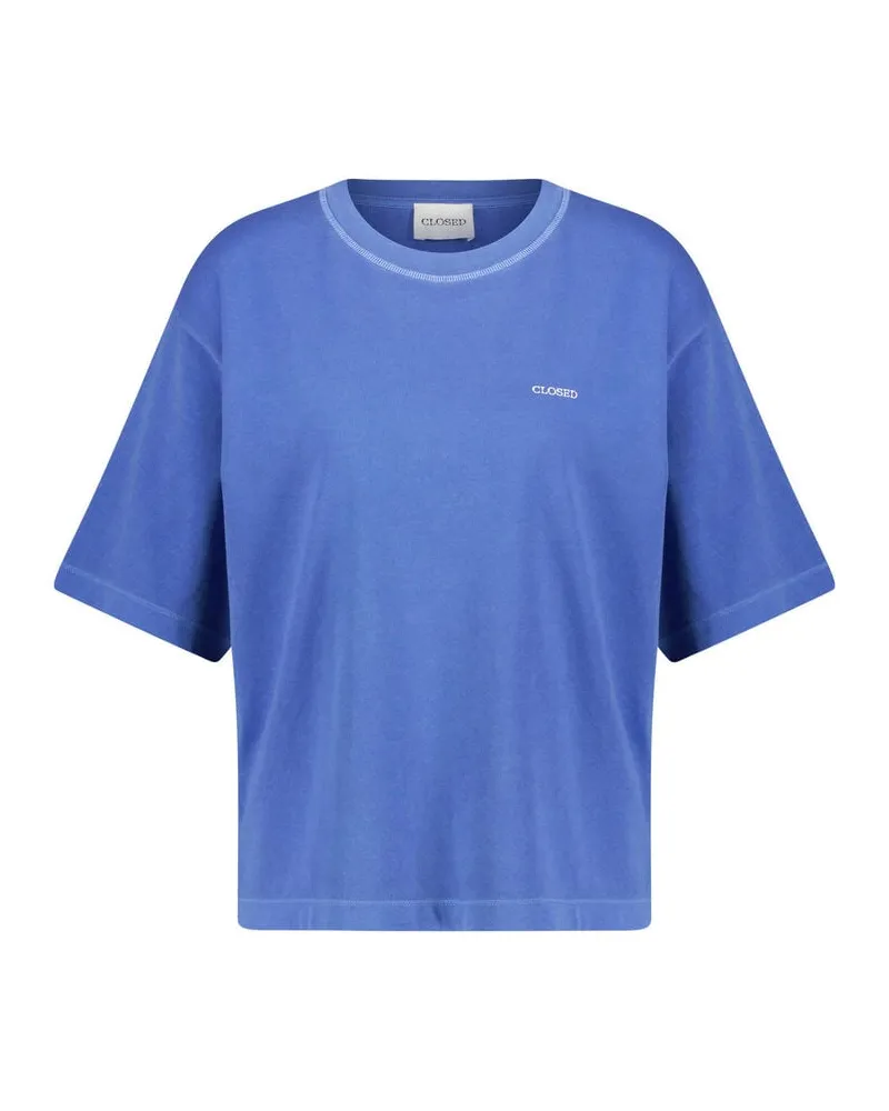 Closed Damen T-Shirt aus Bio-Baumwolle Relaxed Fit Blau
