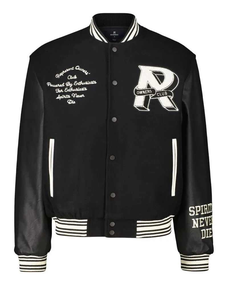REPRESENT Herren Collegejacke mit Wolle Schwarz