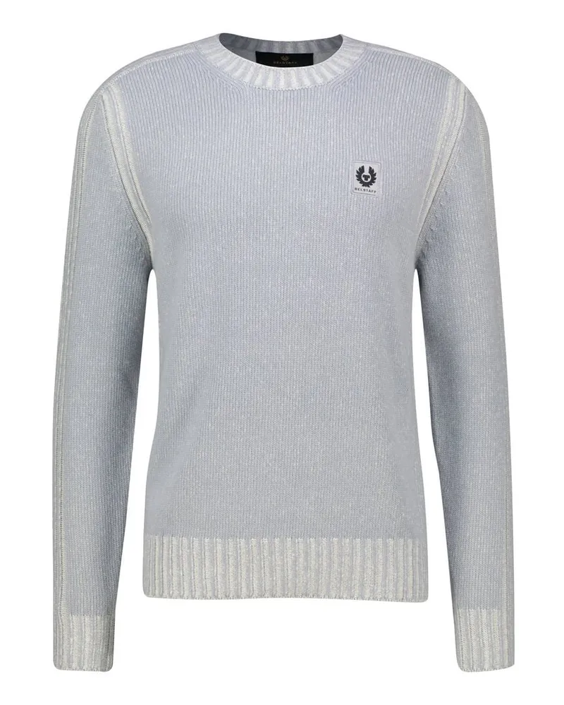 Belstaff Herren Strickpullover aus Merinowolle SEASONAL WATCH CREWNECK JUMPER Bleu