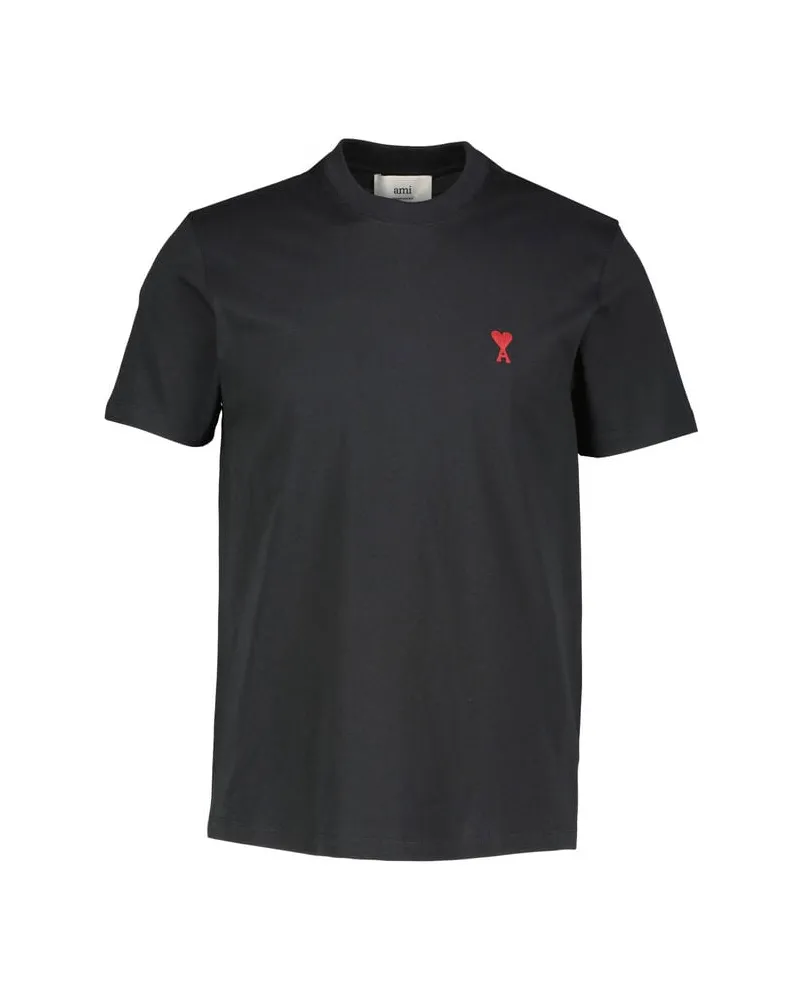 AMI Paris Herren T-Shirt aus Baumwolle Schwarz