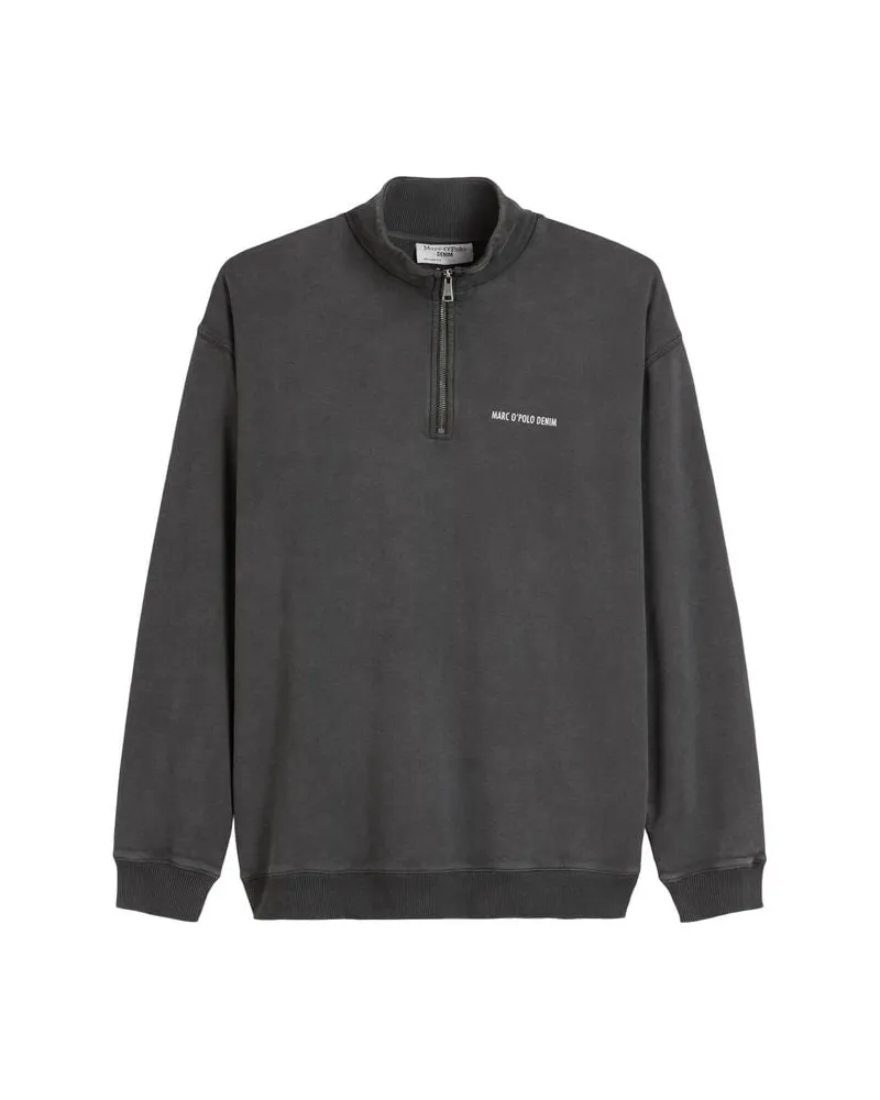 Marc O'Polo Herren Troyer aus Bio-Baumwolle Relaxed Fit Schwarz