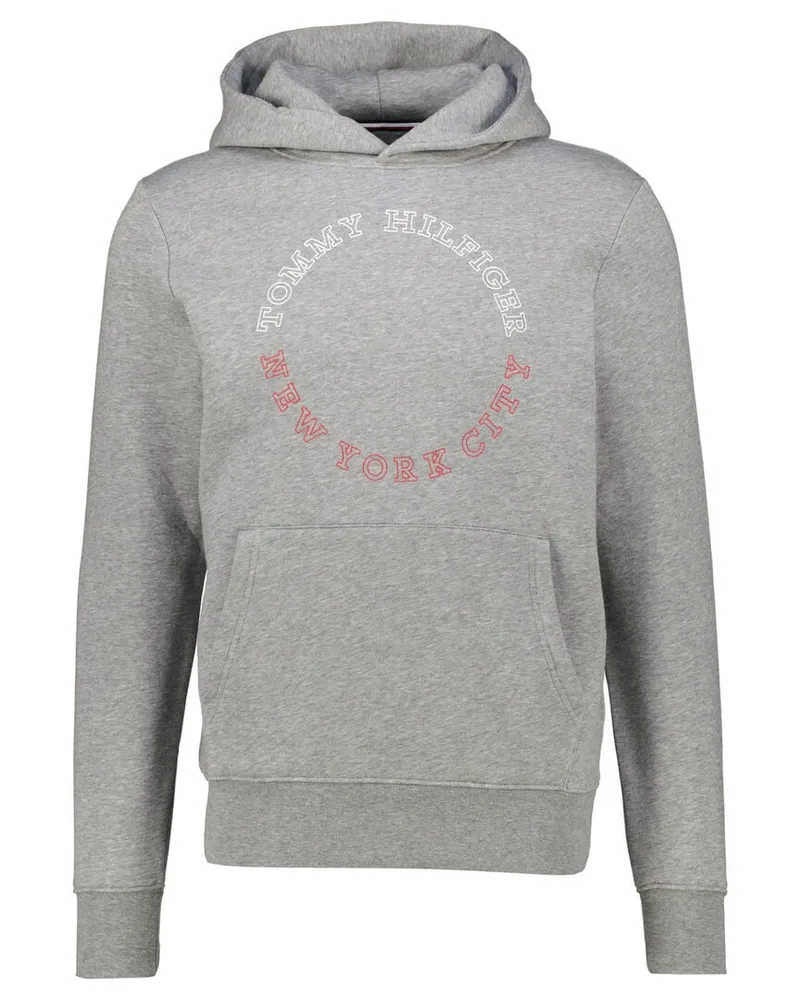 Tommy Hilfiger Herren Hoodie MONOTYPE ROUNDALL HOODY Silber