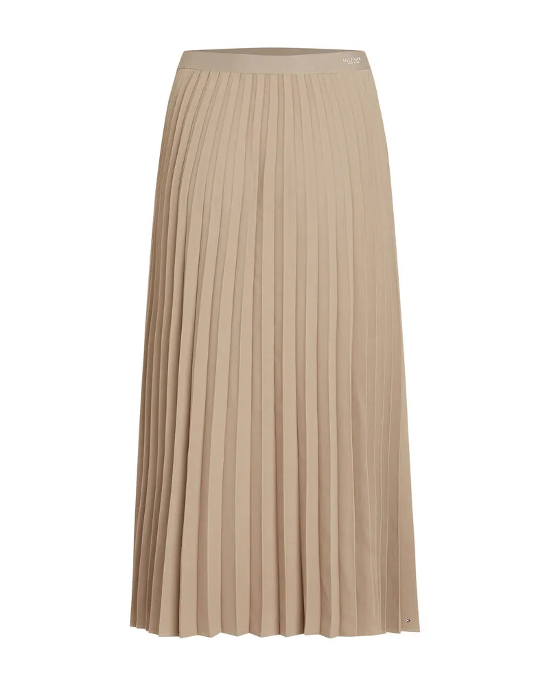 Tommy Hilfiger Damen Plisseerock FLUID PLEATED PULL ON MIDI SKIRT Beige
