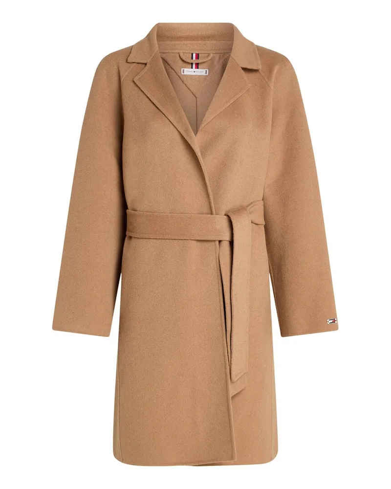 Tommy Hilfiger Damen Mantel mit Wolle Nougat