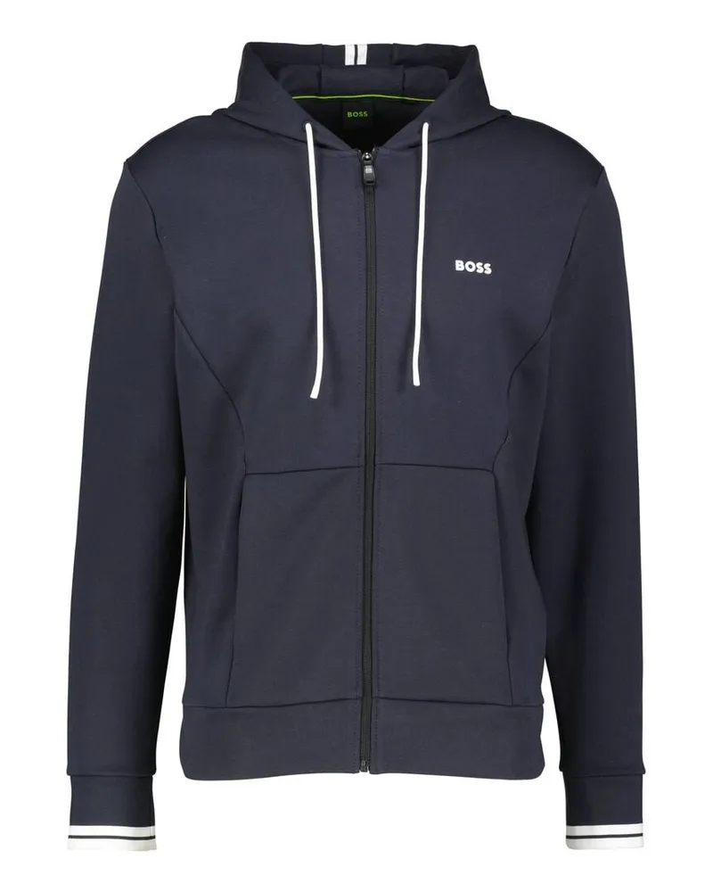 HUGO BOSS Herren Sweatjacke aus Baumwoll-Mix Regular Fit Marine