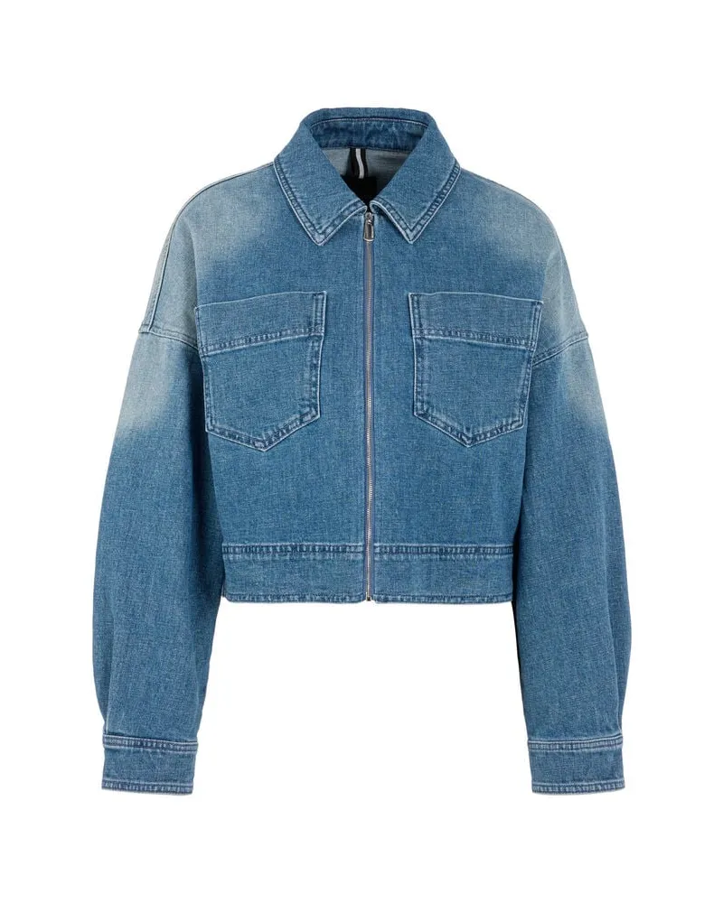 Marc Cain Damen Jeansjacke aus Baumwoll-Mix Blue