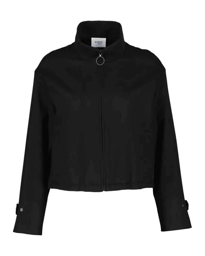 Akris Damen Jacke aus Schurwolle Schwarz
