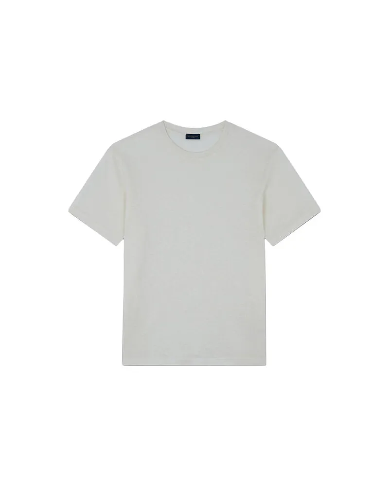 Paul & Shark Herren T-Shirt aus Leinenjersey Weiss